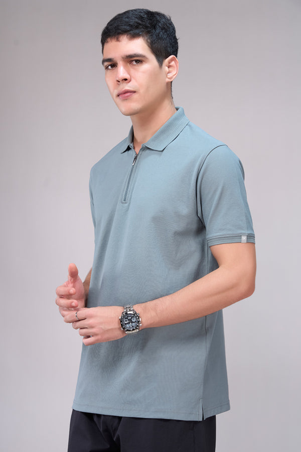 Men Cotton Blend Regular Fit Polo T-Shirt with Edge