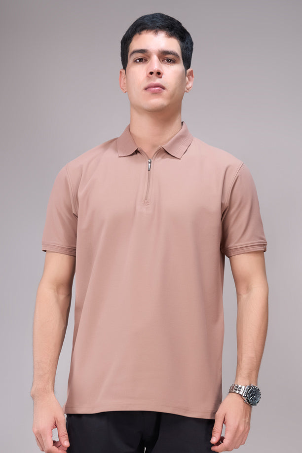 Men Cotton Blend Regular Fit Polo T-Shirt with Edge