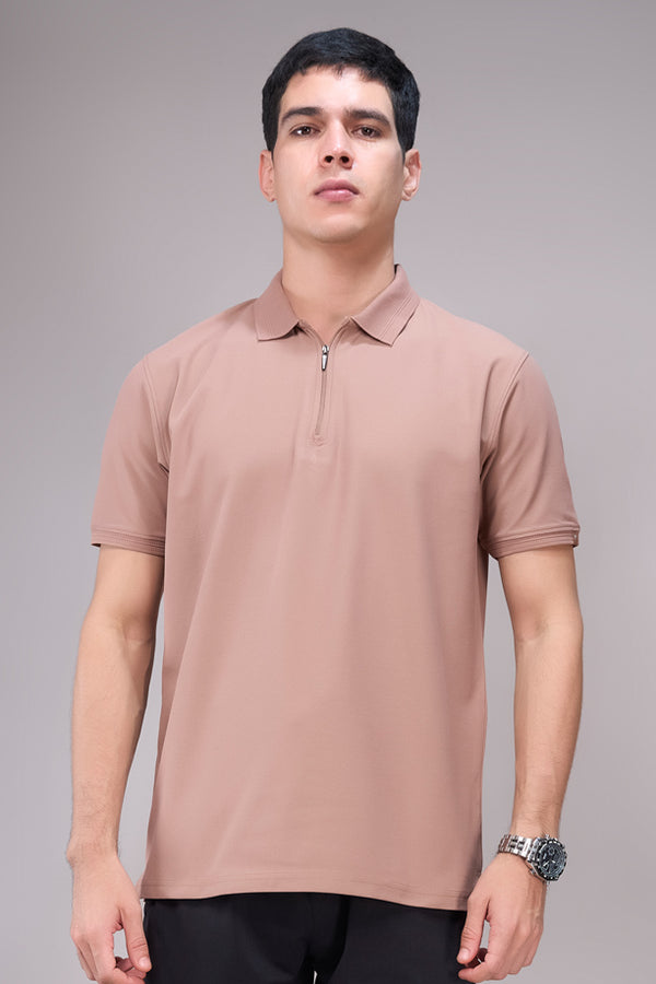 Men Cotton Blend Regular Fit Polo T-Shirt with Edge