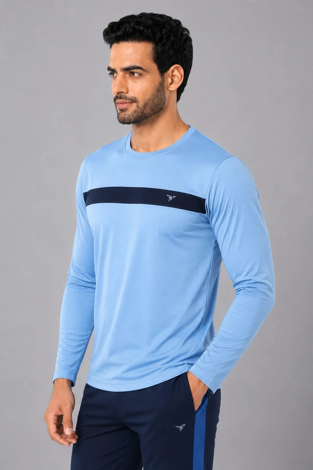 DRYFIT ROUND NECK FULL SLEEVE | LIGHT BLUE