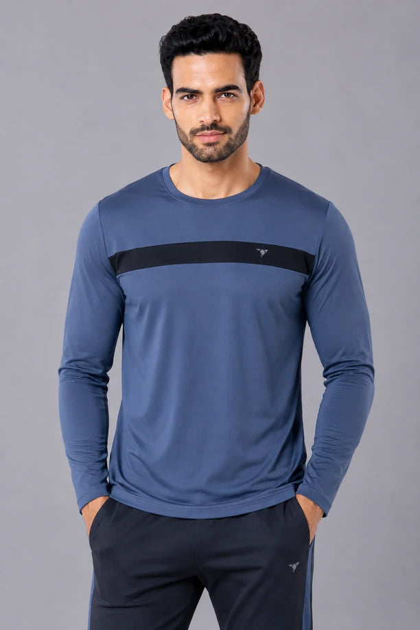 DRYFIT ROUND NECK FULL SLEEVE | BLUE