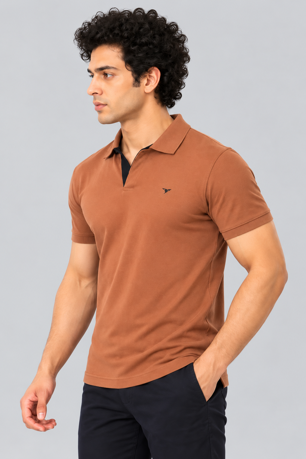 Men Slim Fit Polo T-Shirt with MATTY