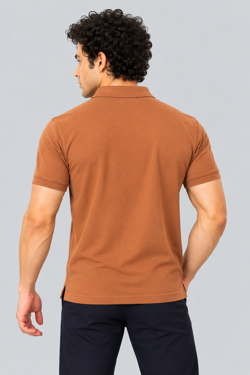 Men Slim Fit Polo T-Shirt with MATTY