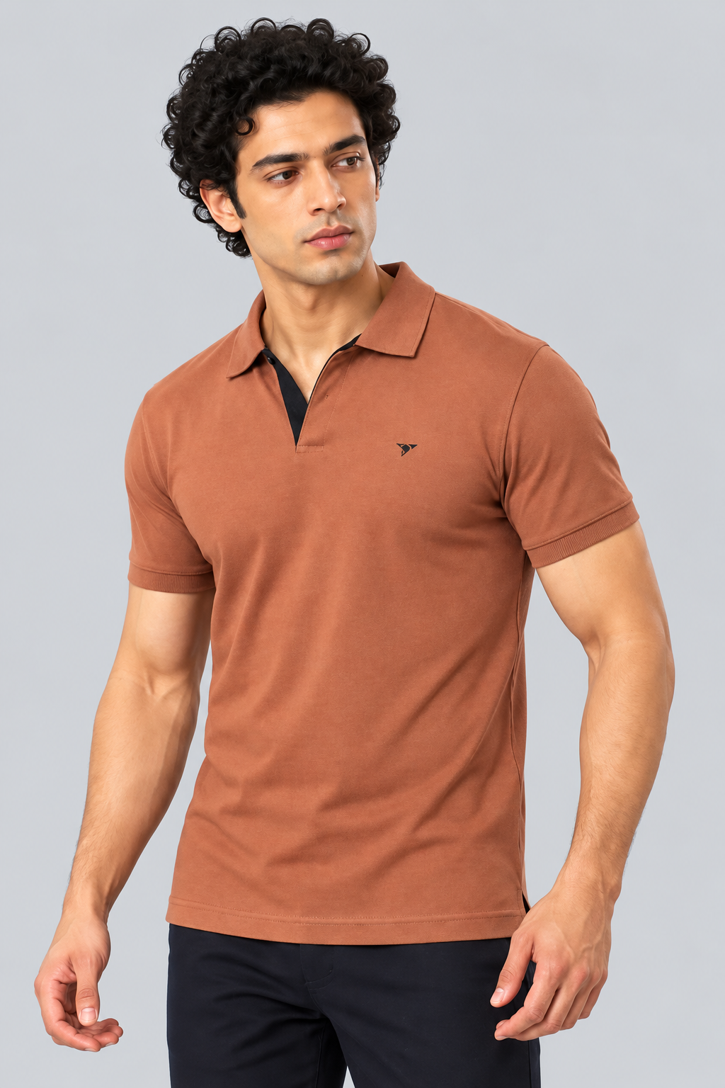 Men Slim Fit Polo T-Shirt with MATTY