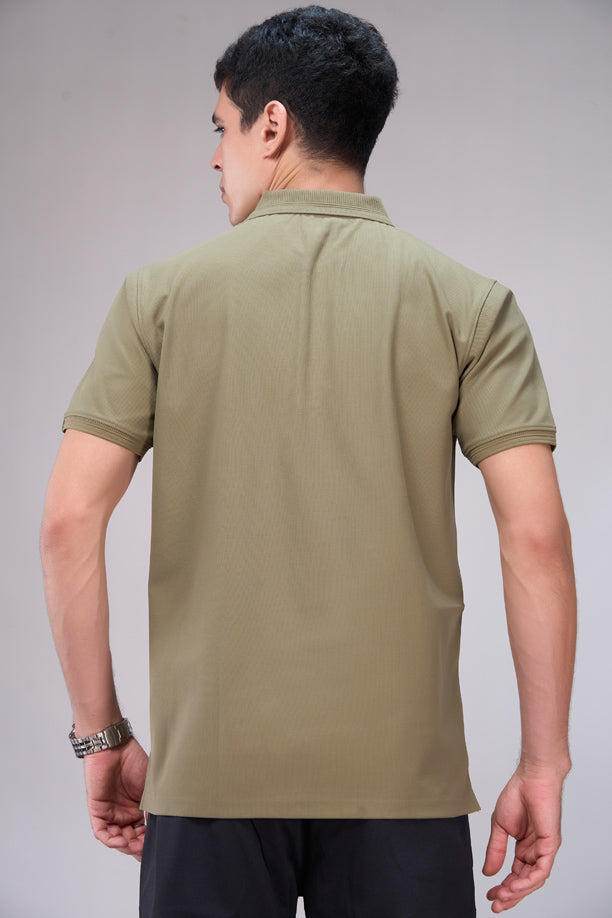 Men Cotton Blend Regular Fit Polo T-Shirt with Edge