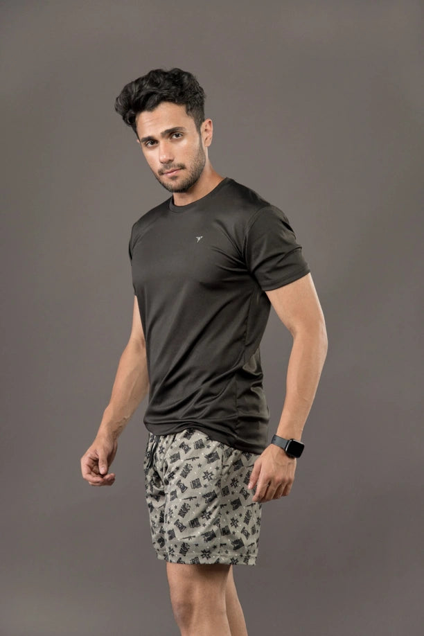 Men Printed Regular Fit Active Shorts with Funky