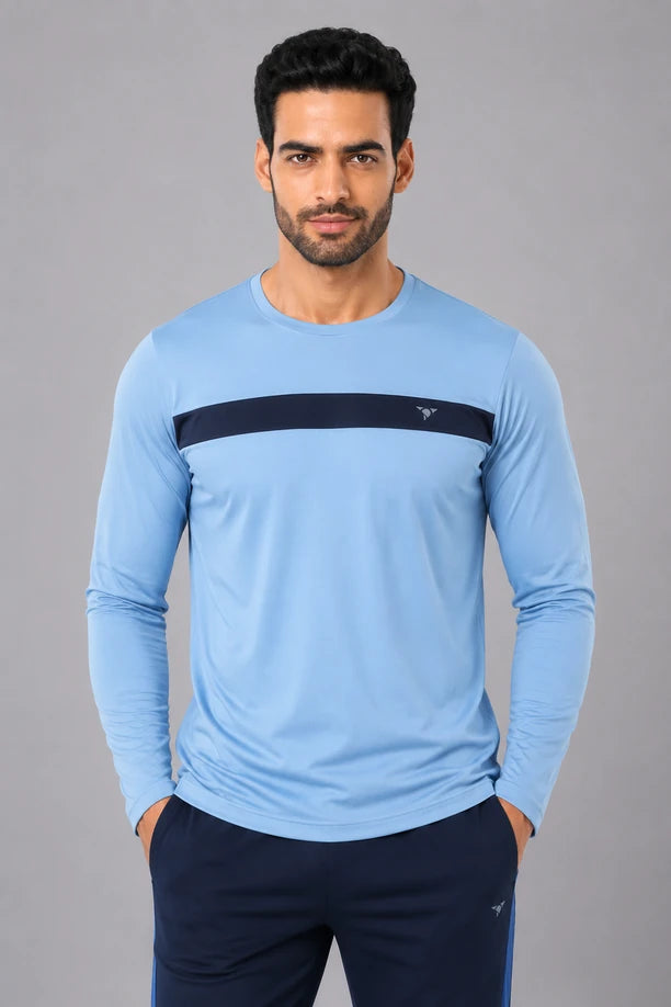DRYFIT ROUND NECK FULL SLEEVE | LIGHT BLUE