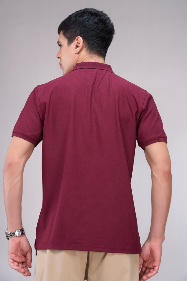 Men Cotton Blend Regular Fit Polo T-Shirt with Edge