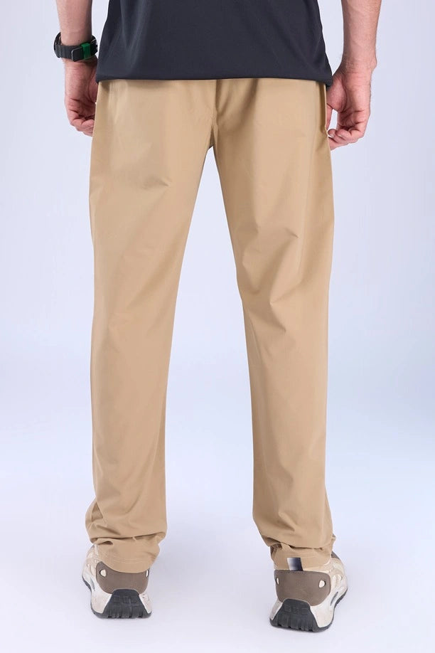 Men Solid Regular Fit Track Pants with Action