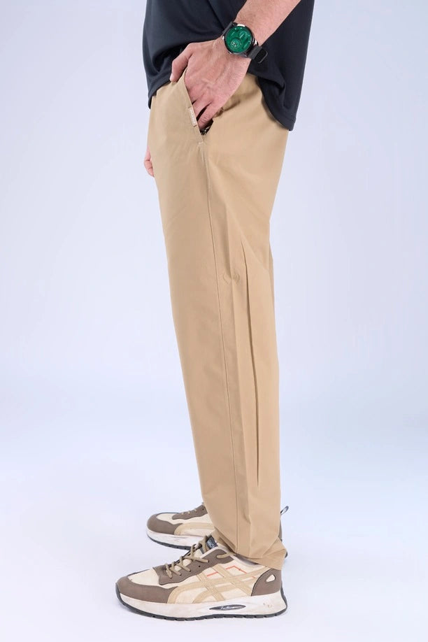 Men Solid Regular Fit Track Pants with Action