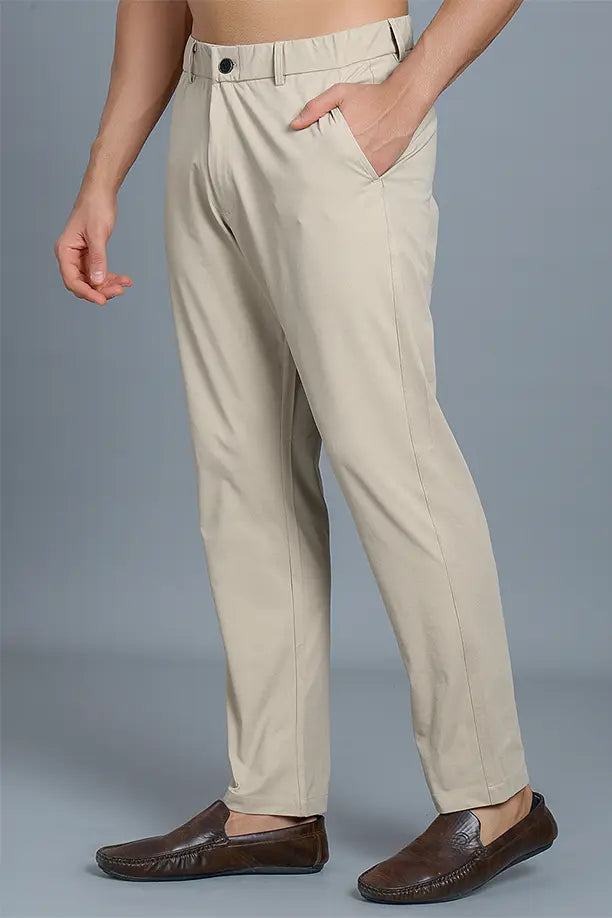 Men Solid Formal Stretch Pants with ULTMATE