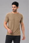 MILANGE ROUND NECK TEE | LIGHT BROWN