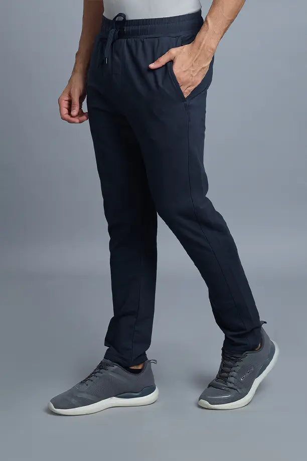 COTTON LYCRA TRACK - NAVY BLUE