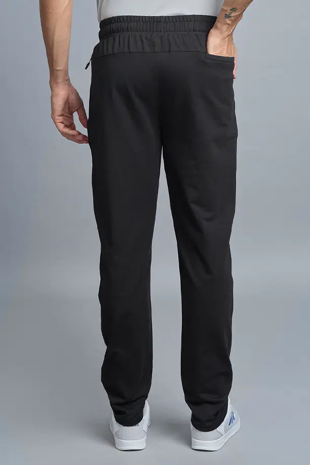 COTTON LYCRA TRACK - BLACK