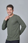 WAVE FULL SLEEVE TSHIRT- OLIVE GREEN