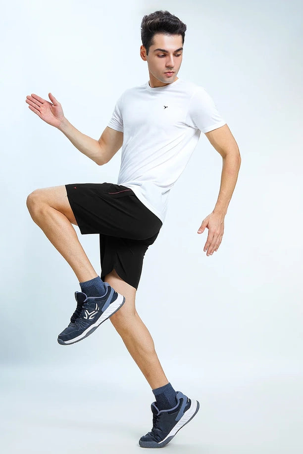 Men Regular Fit Sports Shorts with Pockets