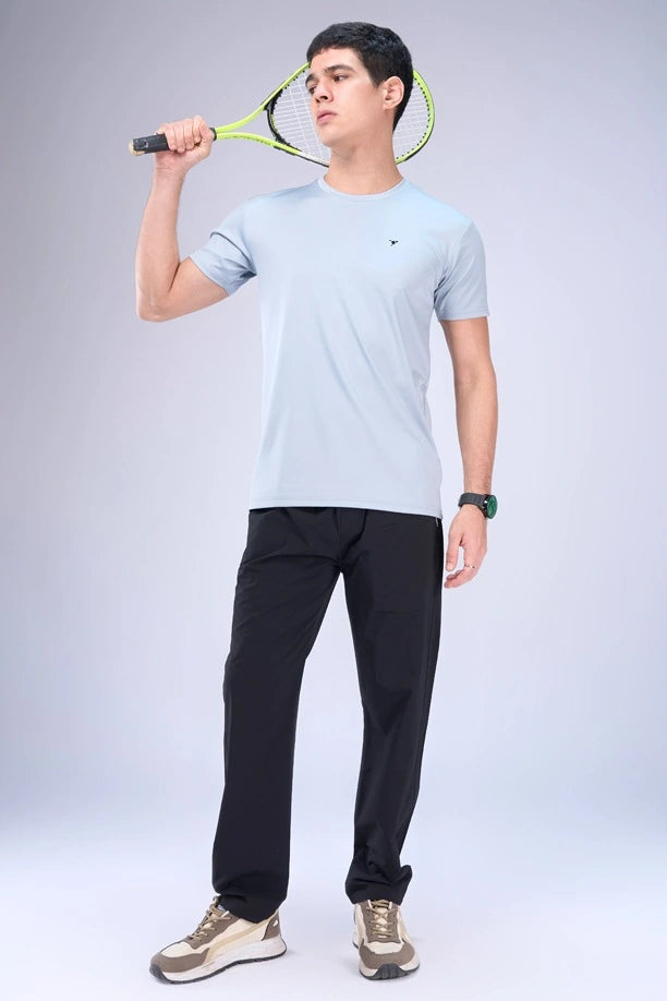 Men Solid Regular Fit Track Pants with Action