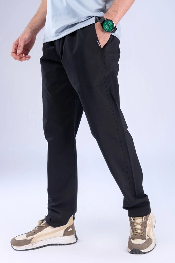 Men Solid Regular Fit Track Pants with Action