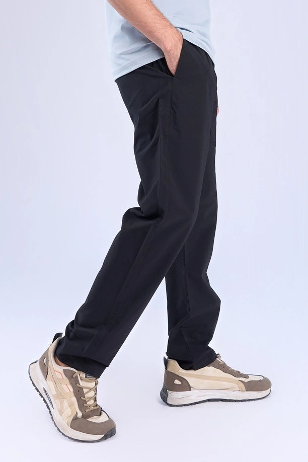 Men Solid Regular Fit Track Pants with Action