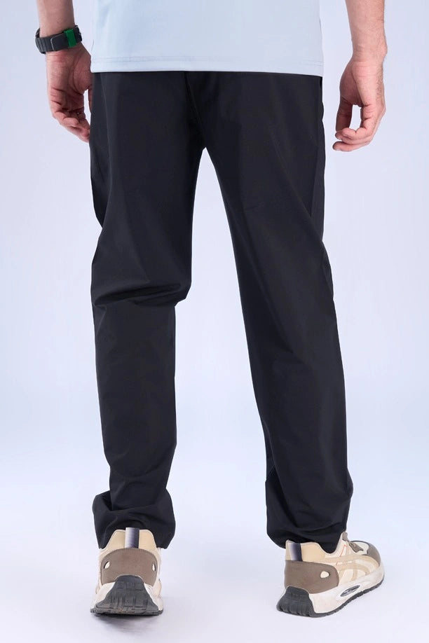 Men Solid Regular Fit Track Pants with Action
