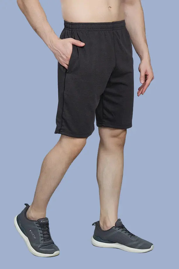 LONG SHORT PLAIN PC SPCL - MELANGE BLACK