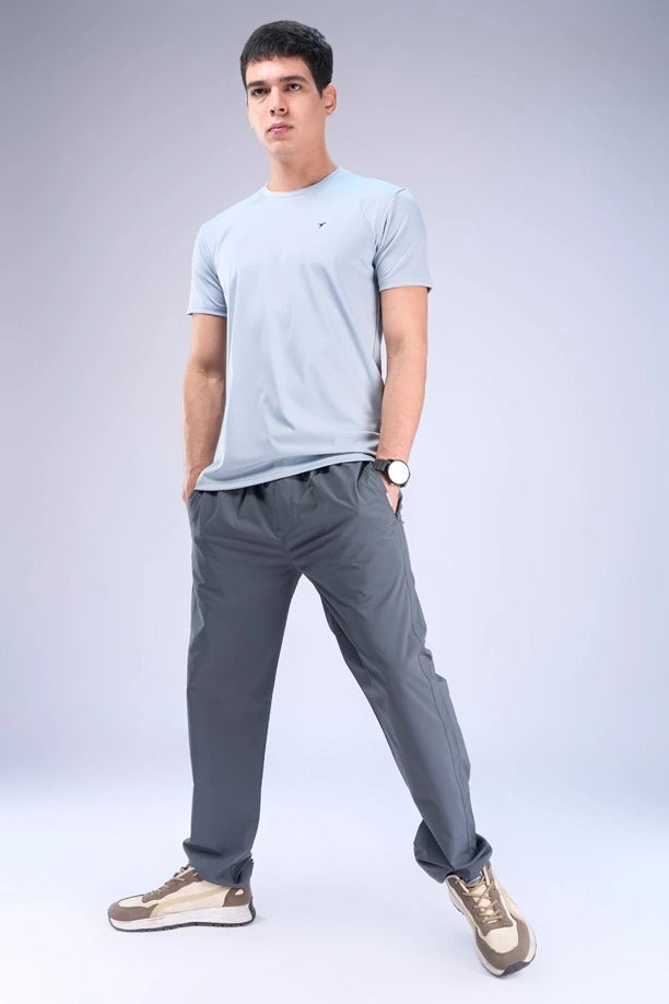 Men Solid Regular Fit Track Pants with Action