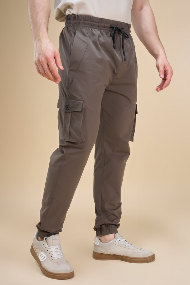 Men Cotex Regular Fit 2-Way Stretch Cargo Pants with Safari