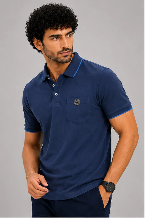 CLASSIC COTTON T-SHIRT- MELANGE BLUE
