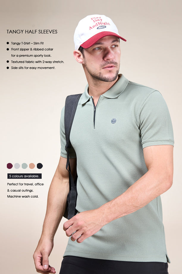 TANGY HALF TSHIRT | DUSTY OLIVE