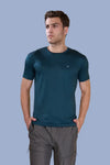 BUTTER LYCRA R-NECK T-SHIRT - BOTTLE GREEN