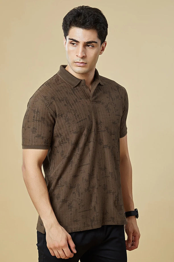Men Regular Fit Polo T-Shirt with Supreme
