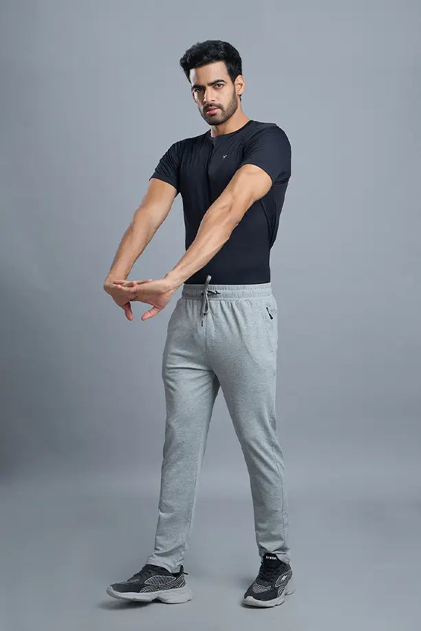 COTTON LYCRA TRACK - LIGHT GREY