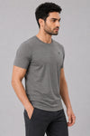 Men Slim Fit Round Neck Tee with MILANGE