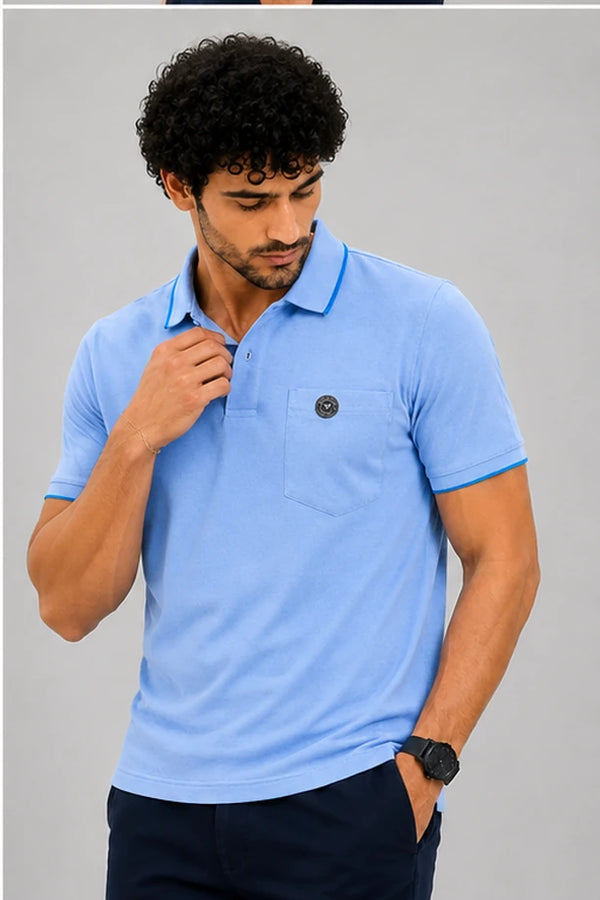 CLASSIC COTTON T-SHIRT- SKY BLUE