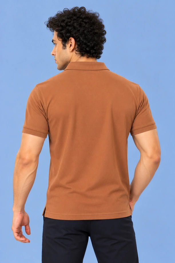 Men Slim Fit Polo T-Shirt with MATTY