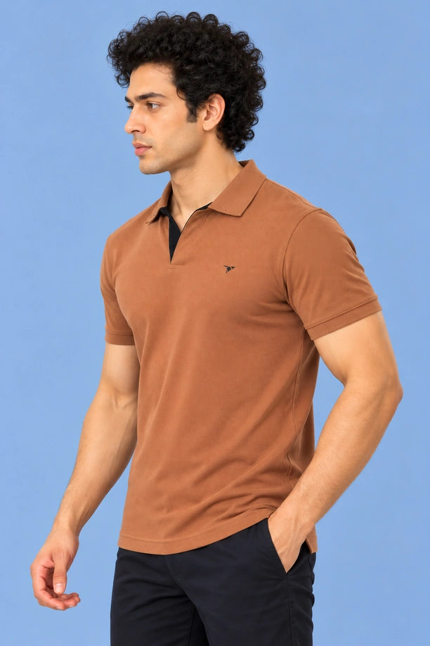 Men Slim Fit Polo T-Shirt with MATTY