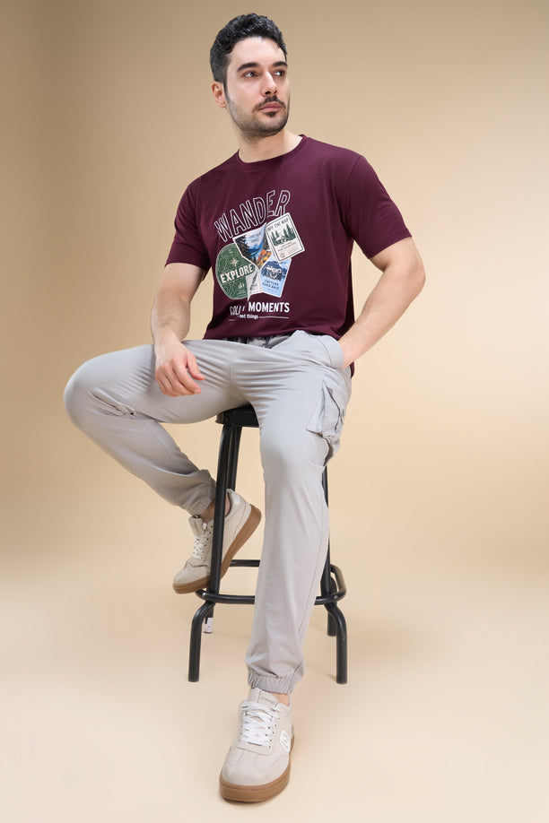 Men Cotex Regular Fit 2-Way Stretch Cargo Pants with Safari