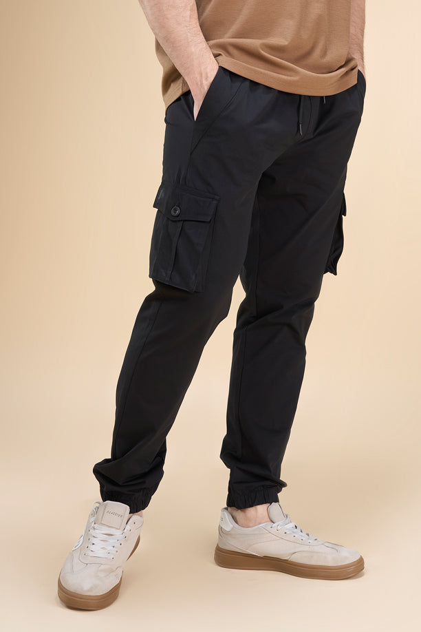 Men Cotex Regular Fit 2-Way Stretch Cargo Pants with Safari