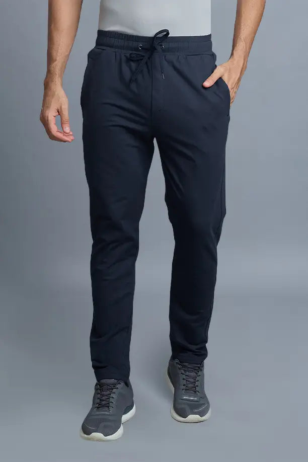 COTTON LYCRA TRACK - NAVY BLUE