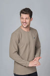 WAVE FULL SLEEVE TSHIRT- LIGHT BROWN
