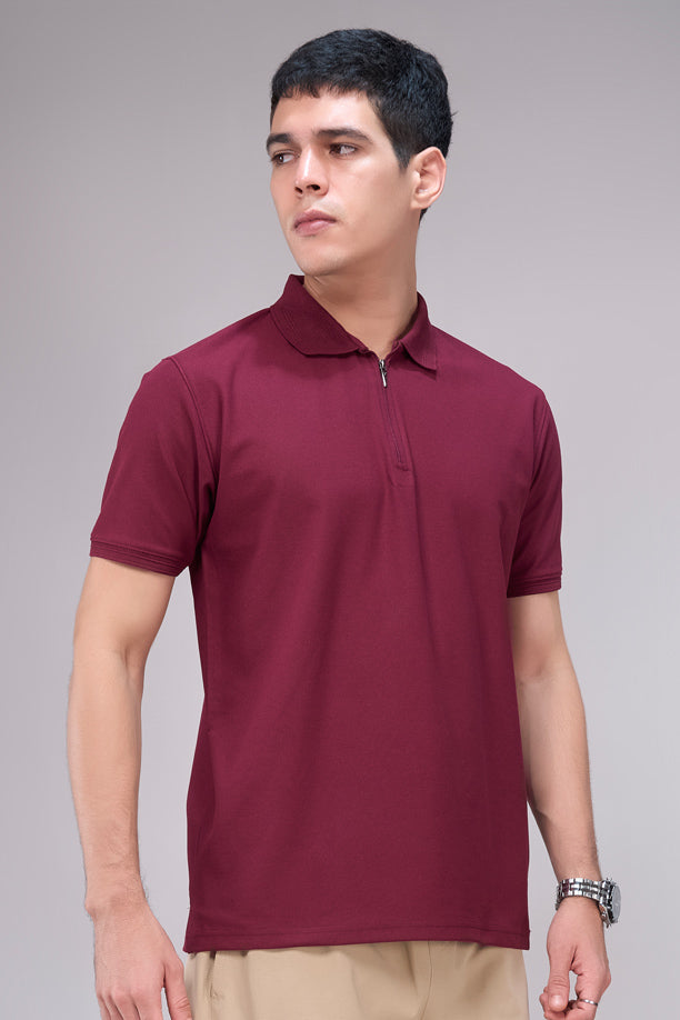 Men Cotton Blend Regular Fit Polo T-Shirt with Edge
