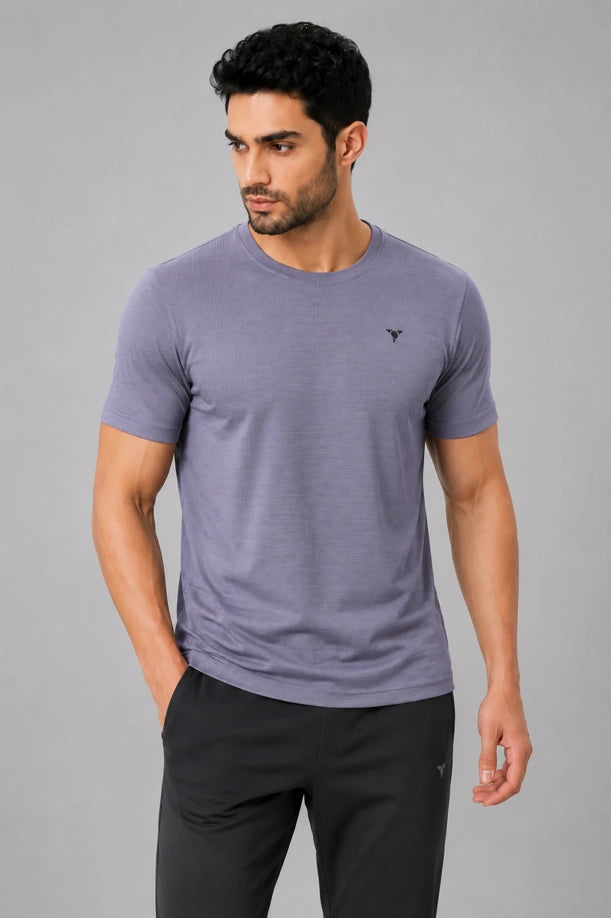 MILANGE ROUND NECK TEE | PURPLE