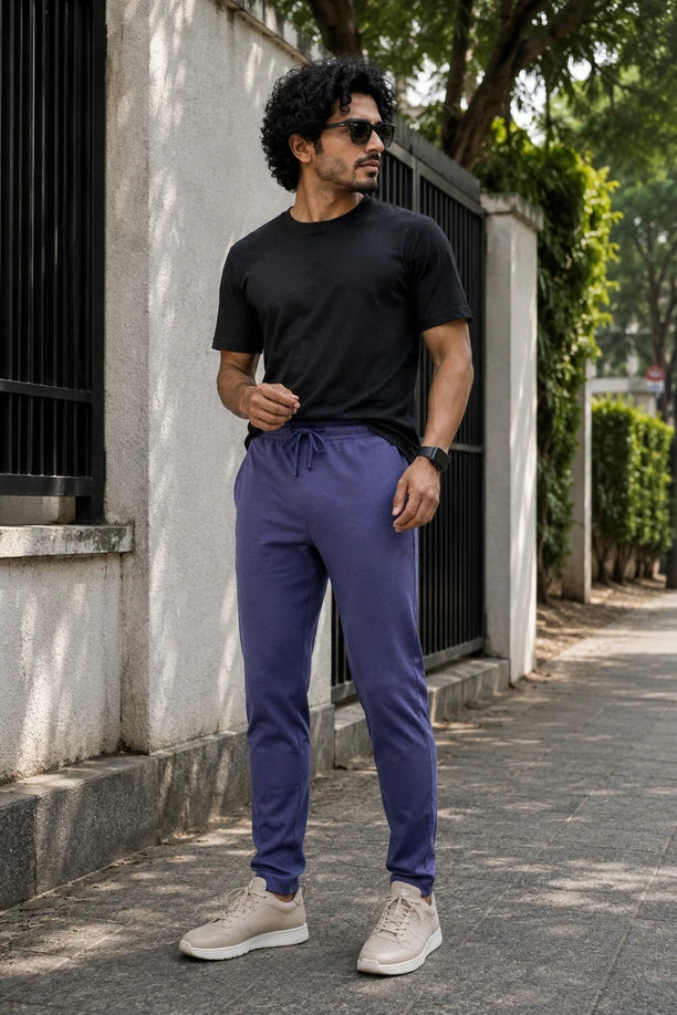 Men Cotton Regular Fit Trackpants with ALL TIME COTTON