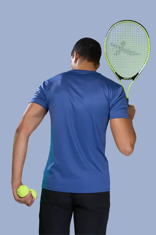 BUTTER LYCRA R-NECK T-SHIRT - BLUE