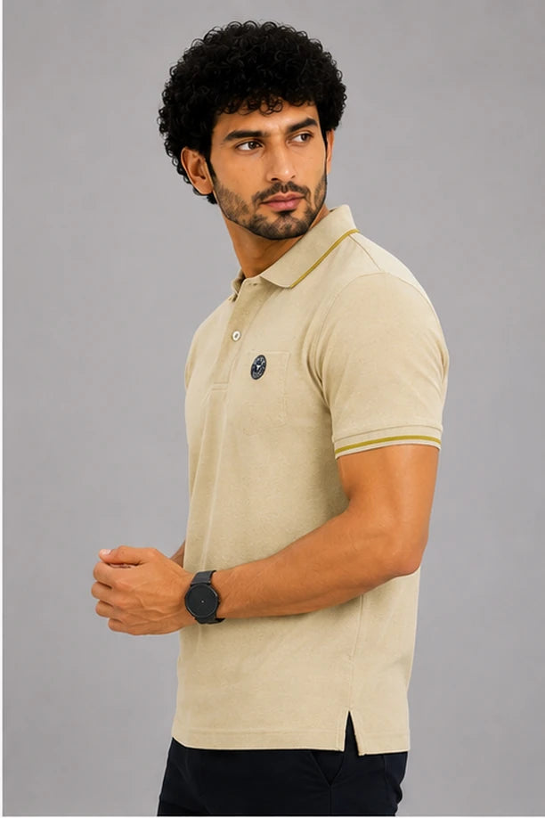 CLASSIC COTTON T-SHIRT- CAMEL