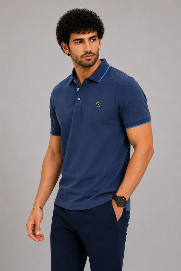 CLASSIC COTTON T-SHIRT - MELANGE BLUE
