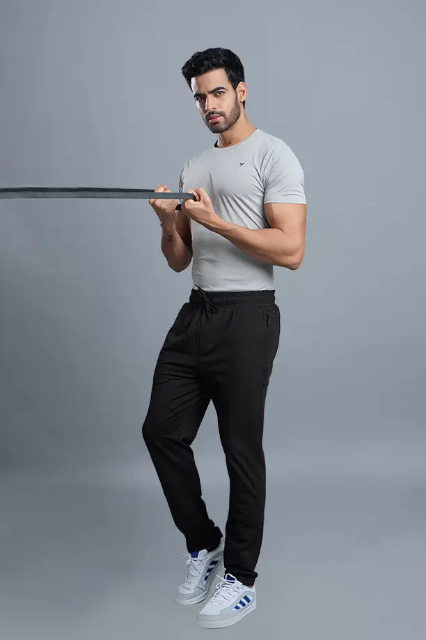 COTTON LYCRA TRACK - BLACK