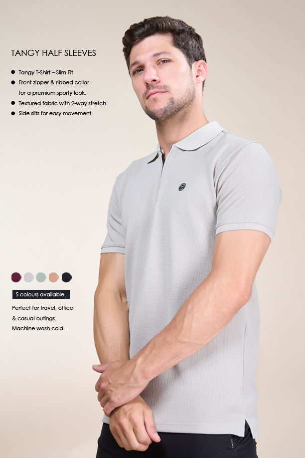 TANGY HALF TSHIRT | LIGHT GREY