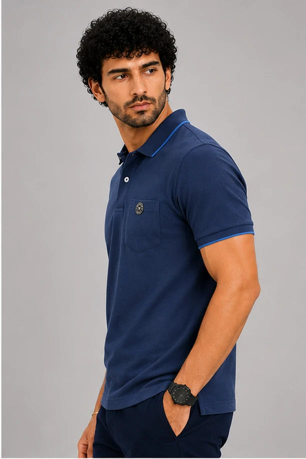 Men Cotton Comfort Fit Polo T-Shirt with CLASSIC