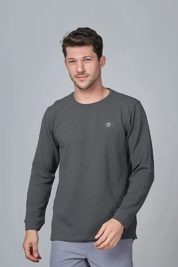 Men Regular Fit Full Sleeve T-Shirt with WAVE